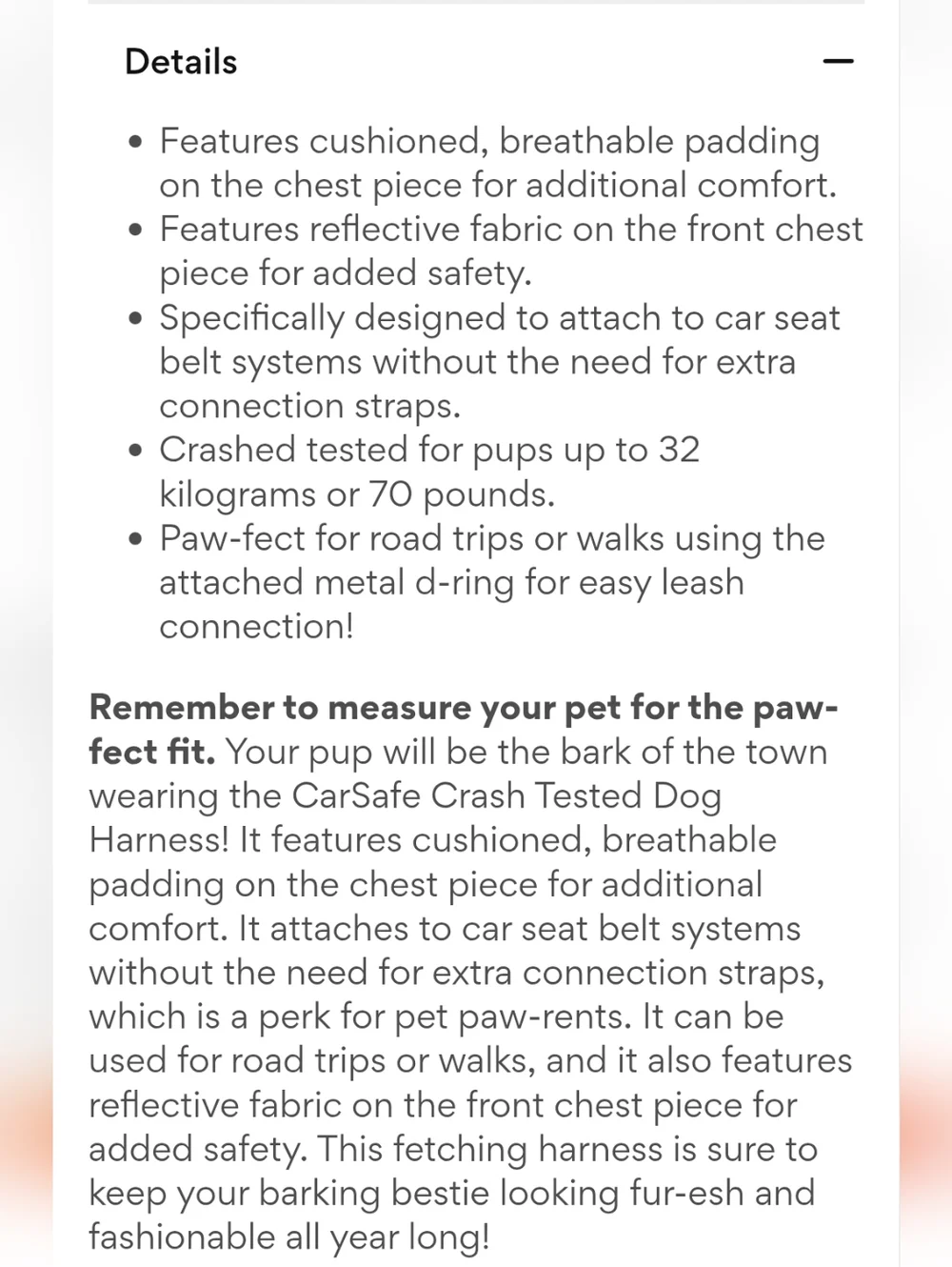 CarSafe Blue Crash-Tested Front and Back Clip Dog Harness